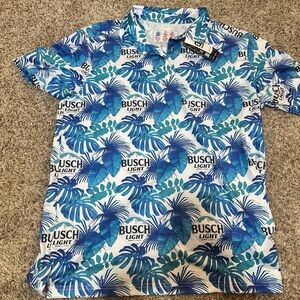 Buckle Blue busch light Hawaiian Print Men's Shirt